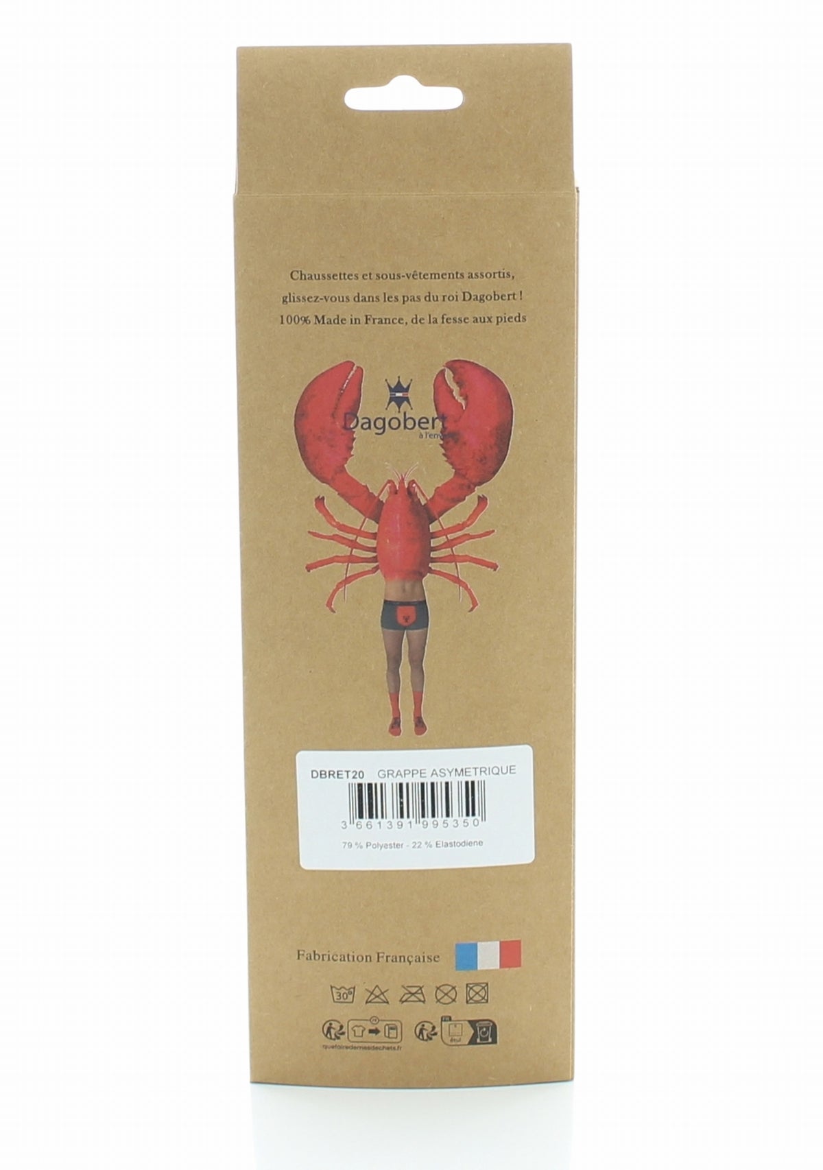 Bretelles mixtes motif Grappes de raisin asymétriques Marine - Dagobert à l'envers BLEU