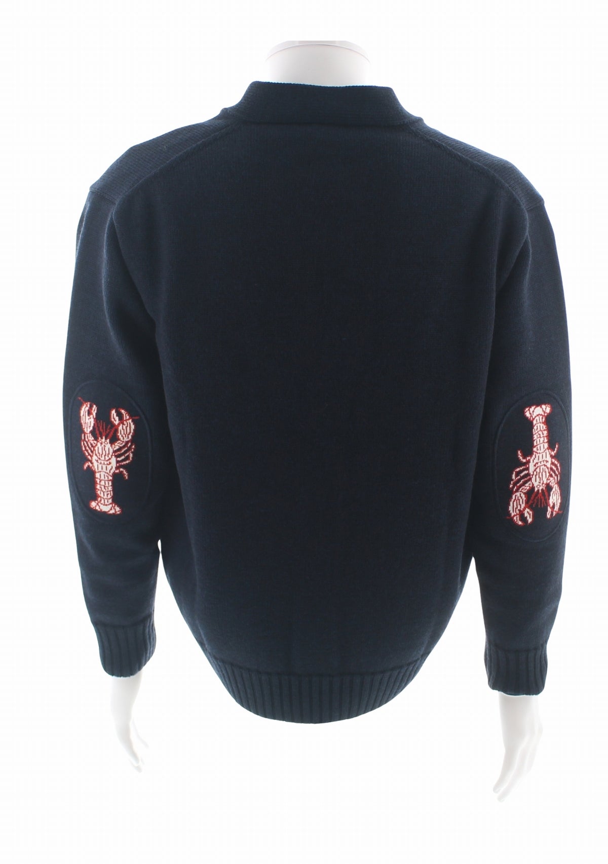 Cardigan mixte en laine marine à coudières Homard MARINE