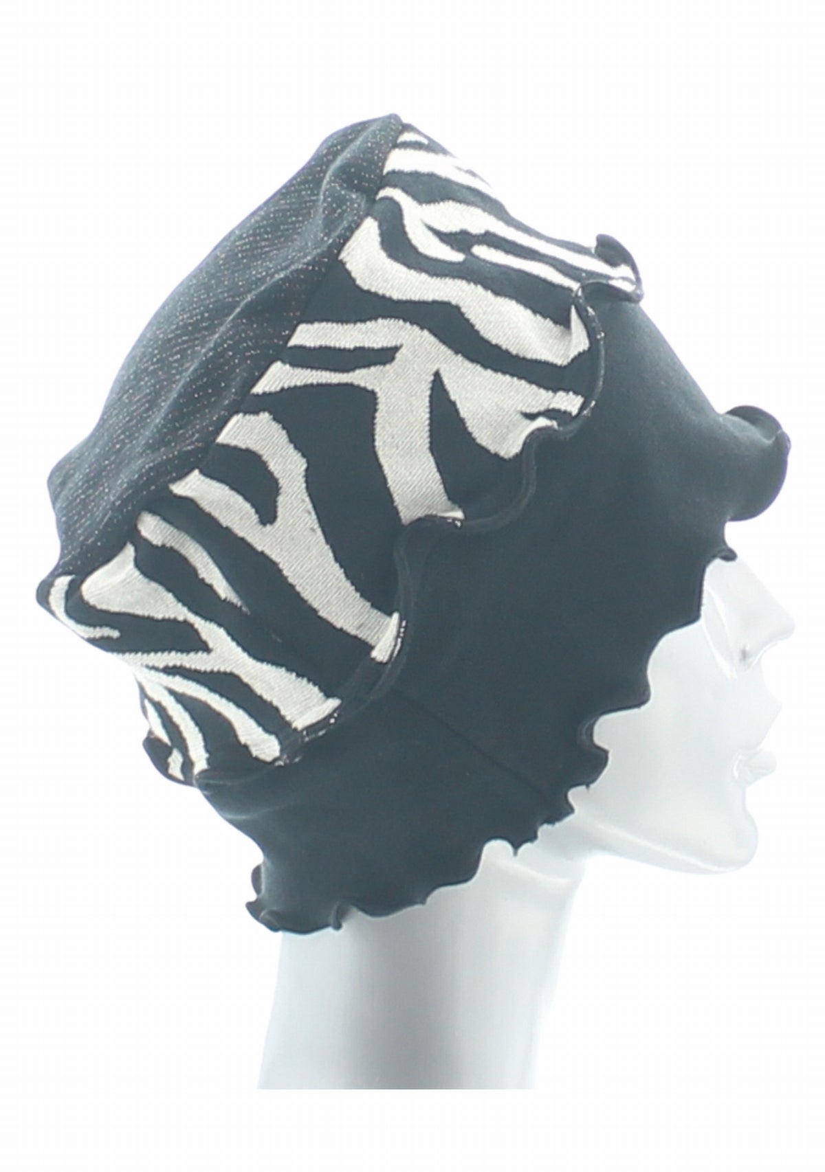 Chapeau femme coton Berthe Zèbre NOIR/BLANC