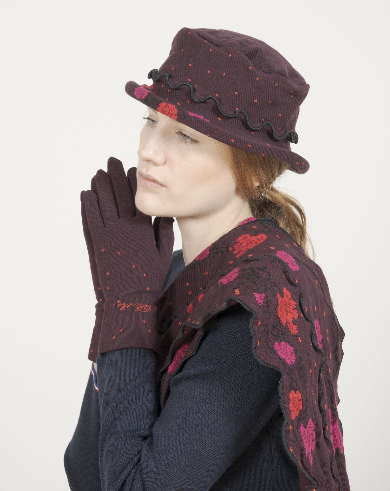 Chapeau femme coton couleurs d'automne BORDEAUX