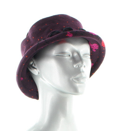 Chapeau femme coton couleurs d'automne BORDEAUX