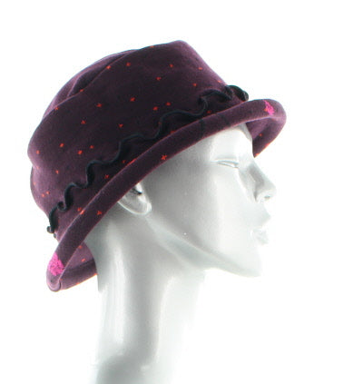 Chapeau femme coton couleurs d'automne BORDEAUX