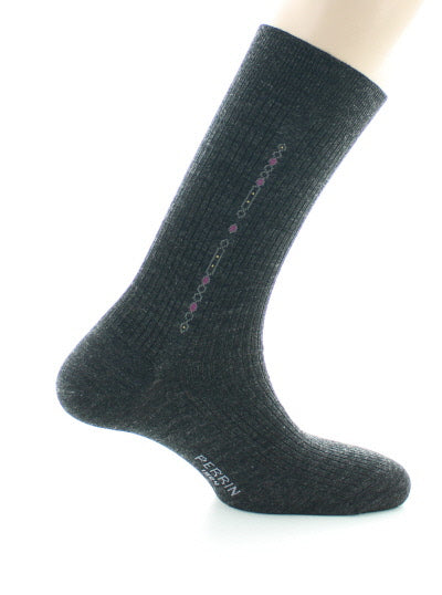 Chaussettes à baguette fantaisie maillons ANTHRACITE