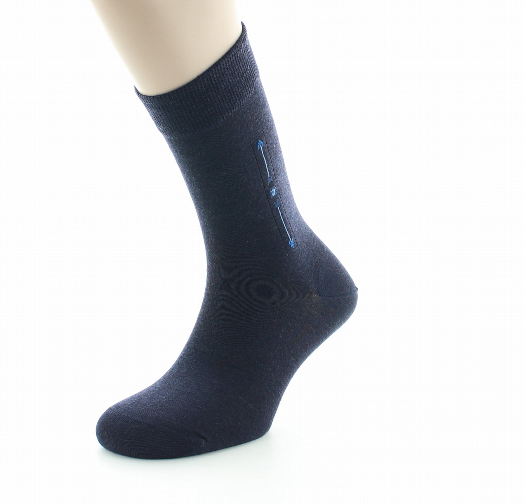 Chaussettes à baguette Flèche en laine peignée MARINE