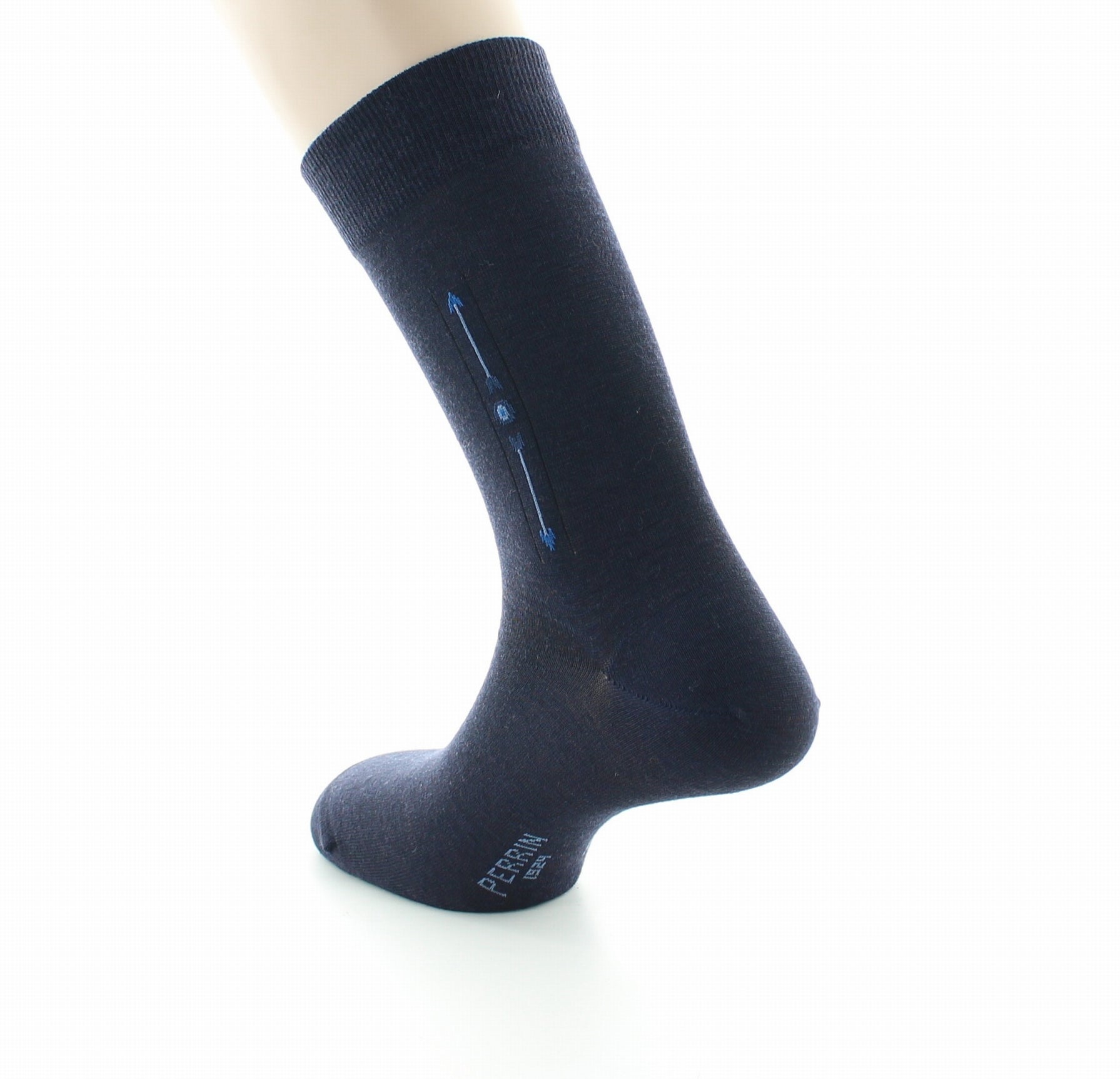 Chaussettes à baguette Flèche en laine peignée MARINE