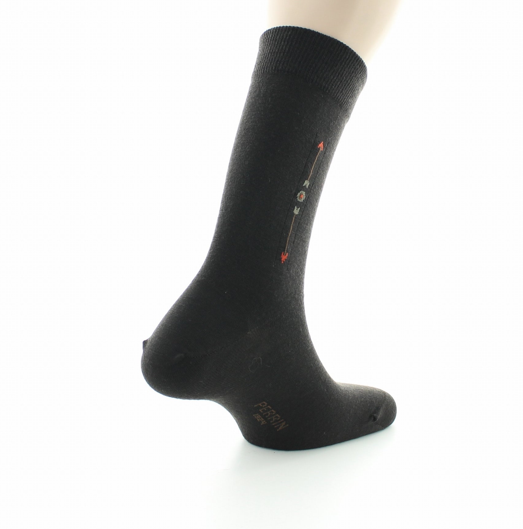 Chaussettes à baguette Flèche en laine peignée MARRON