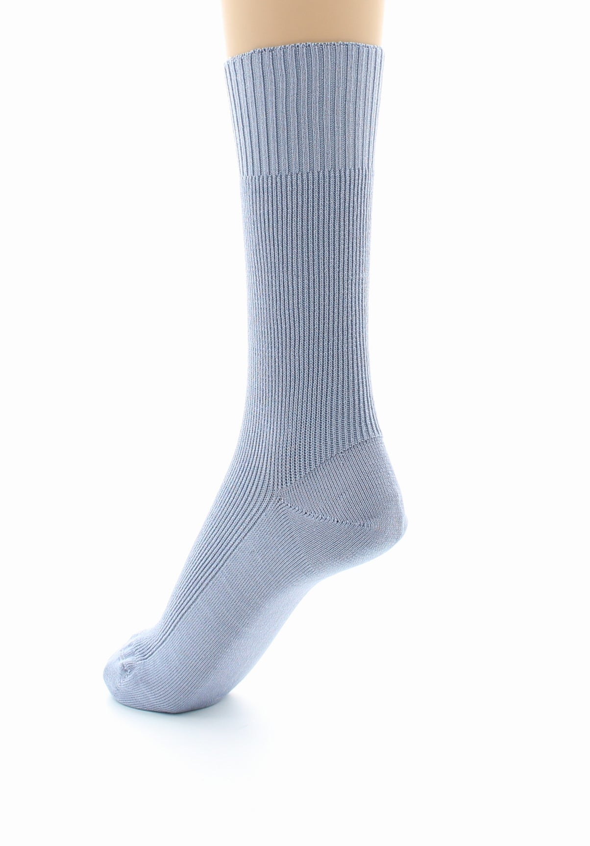 Chaussettes à côtes confort Fil d'écosse Sans élastique GRIS CLAIR