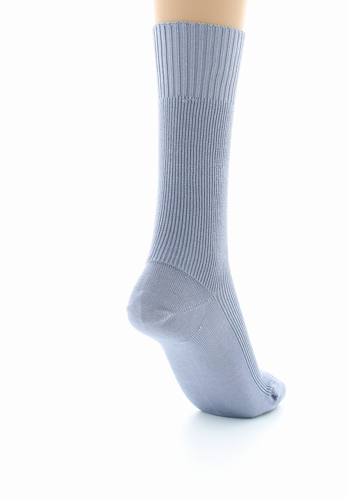 Chaussettes à côtes confort Fil d'écosse Sans élastique GRIS CLAIR