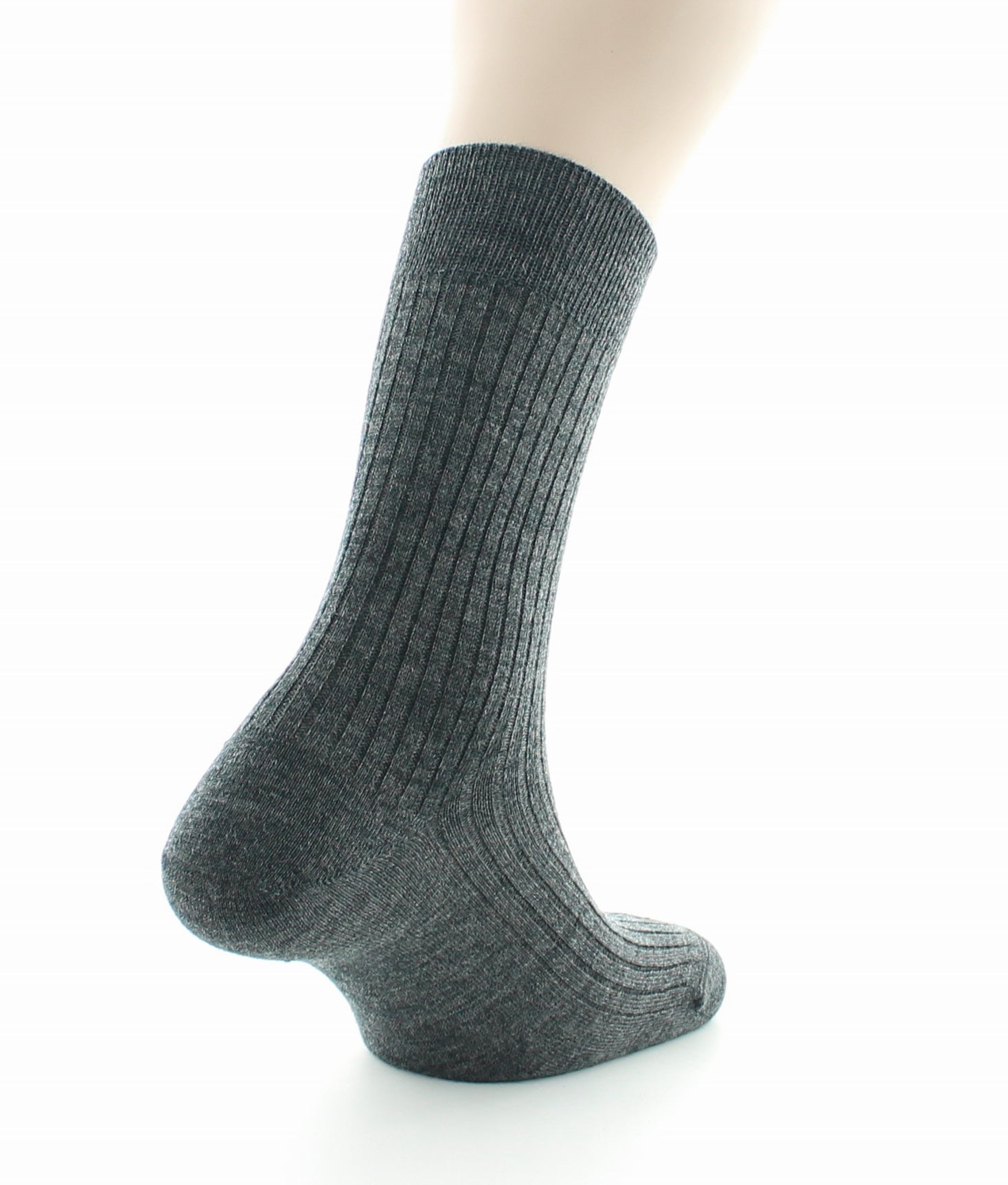 Chaussettes à côtes derby en laine vierge mélangée ANTHRACITE