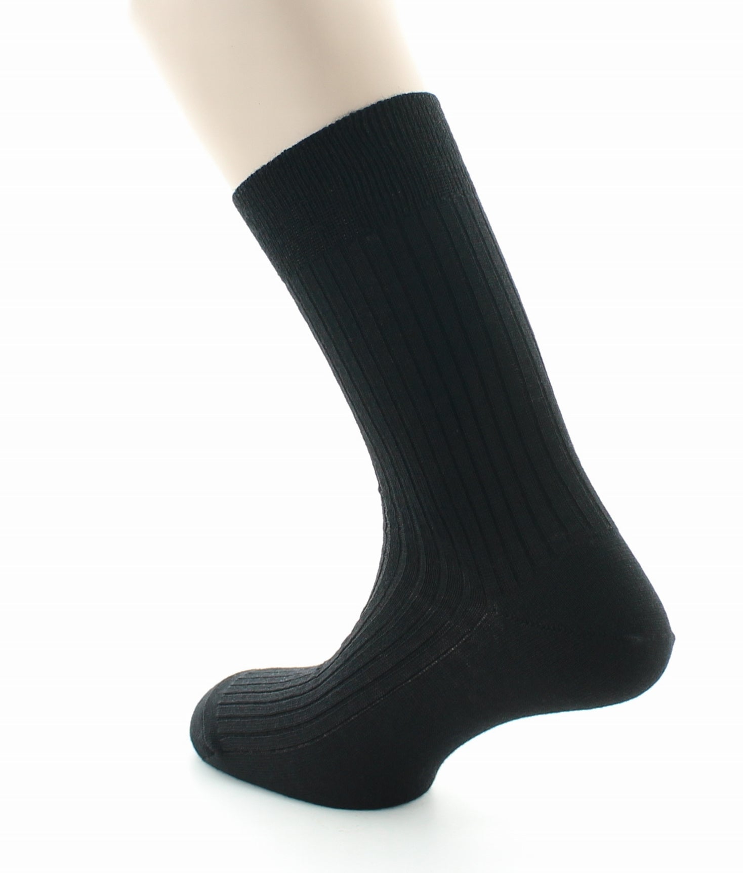 Chaussettes à côtes derby - Laine vierge mélangée NOIR