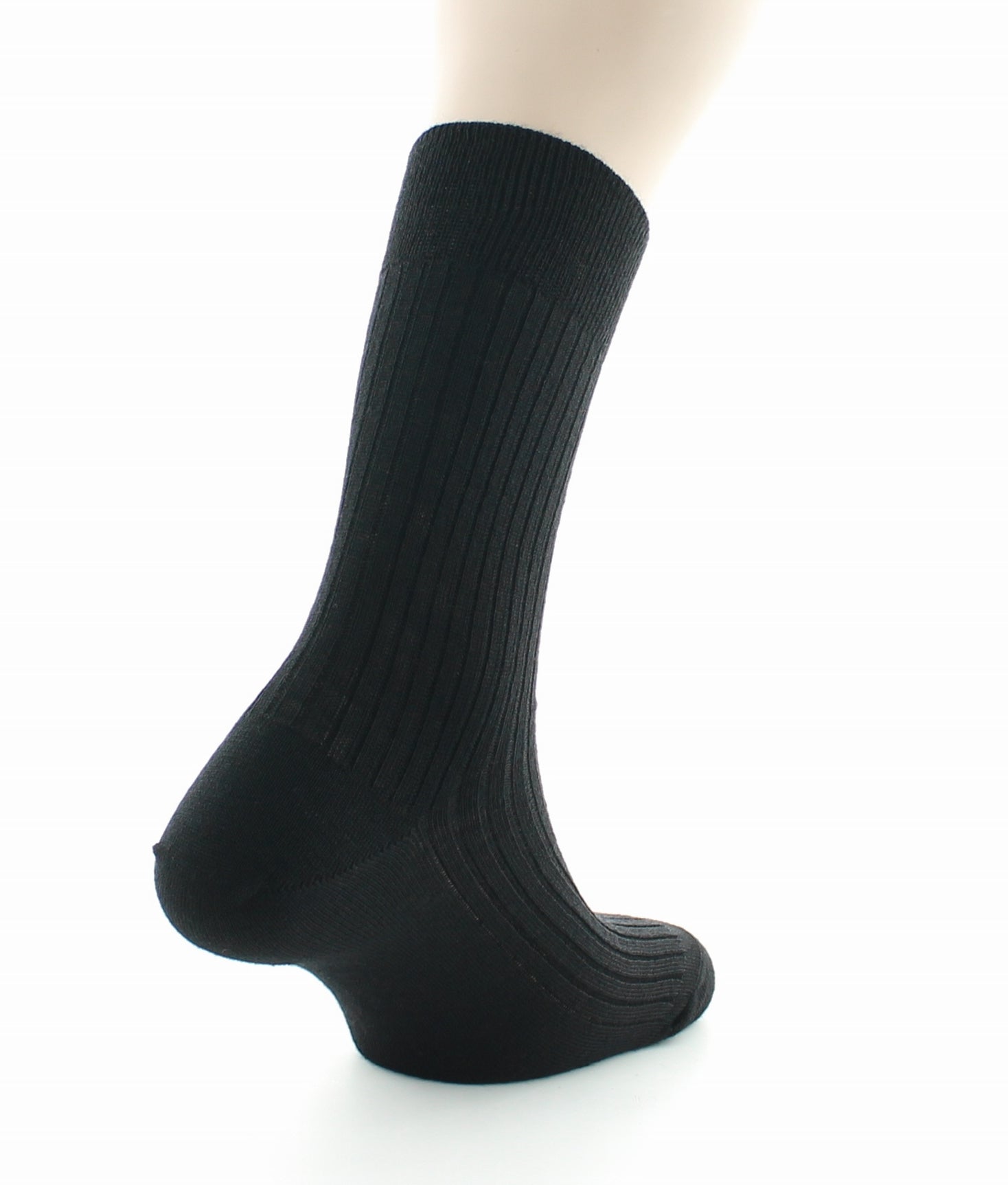 Chaussettes à côtes derby - Laine vierge mélangée NOIR