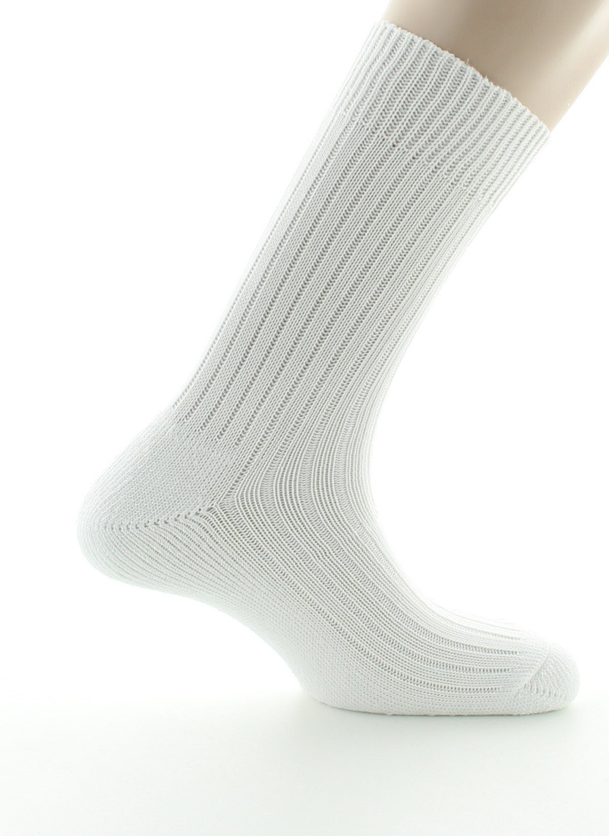 Chaussettes à côtes Intérieur doublé coton BLANC