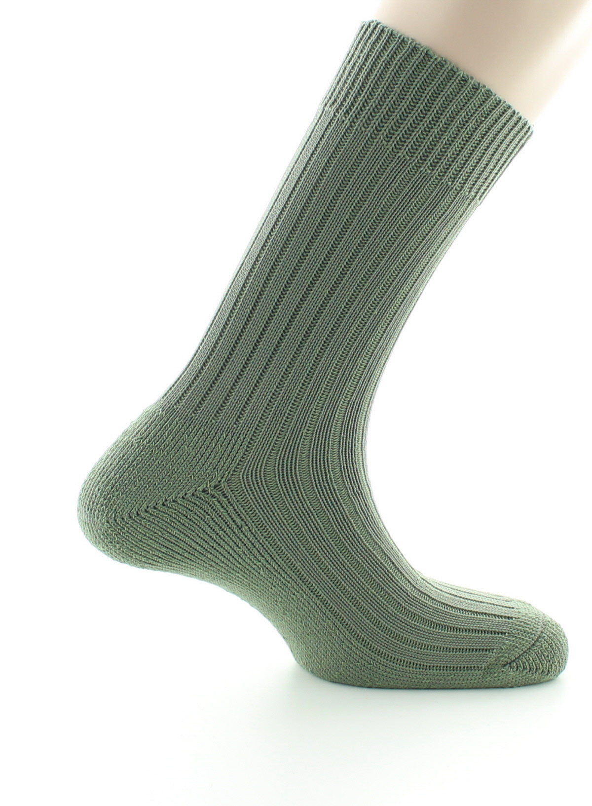 Chaussettes à côtes Intérieur doublé coton KAKI