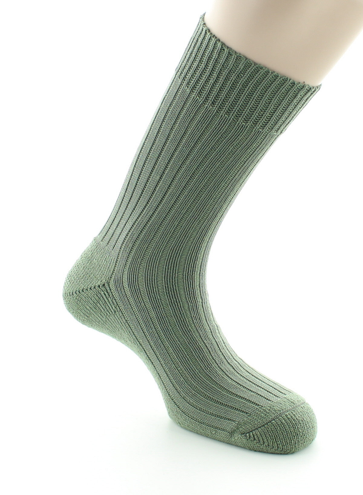 Chaussettes à côtes Intérieur doublé coton KAKI