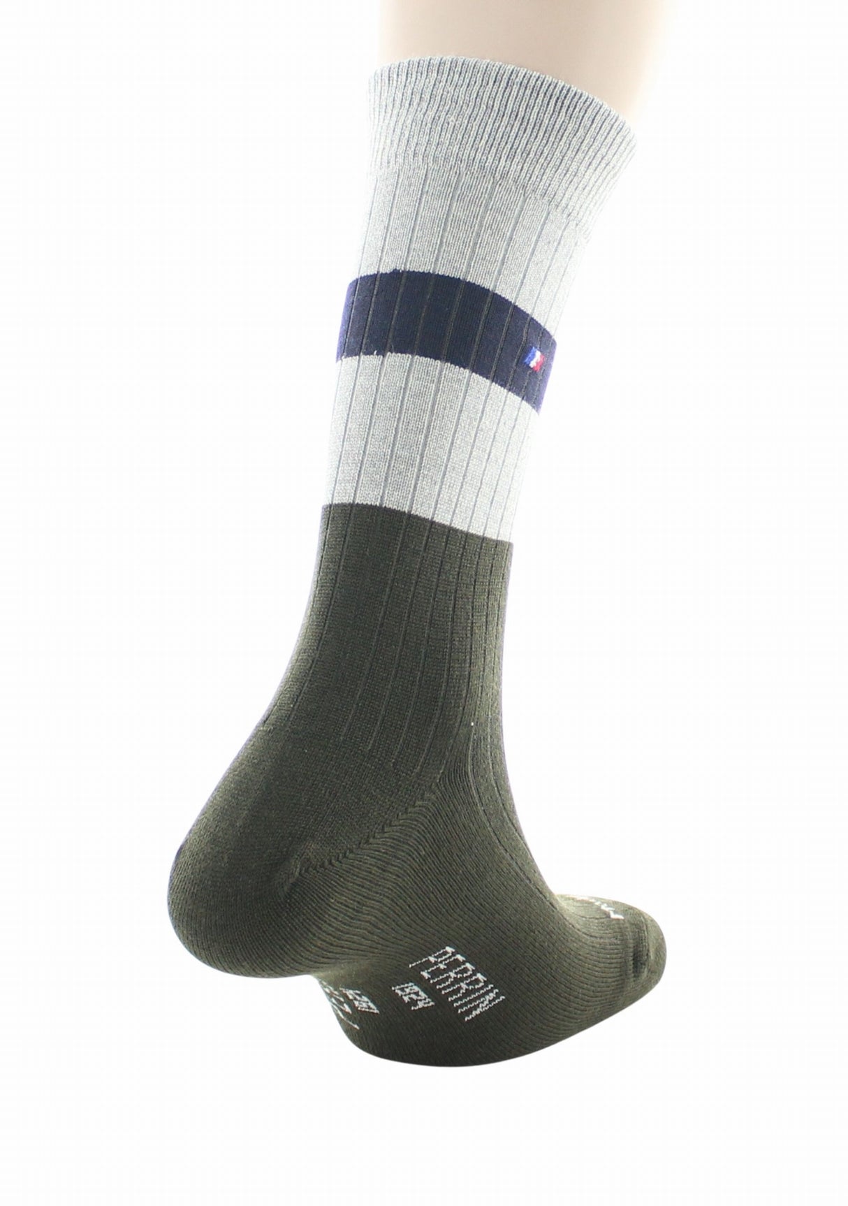 Chaussettes à côtes pour homme en laine Perrin Kaki KAKI