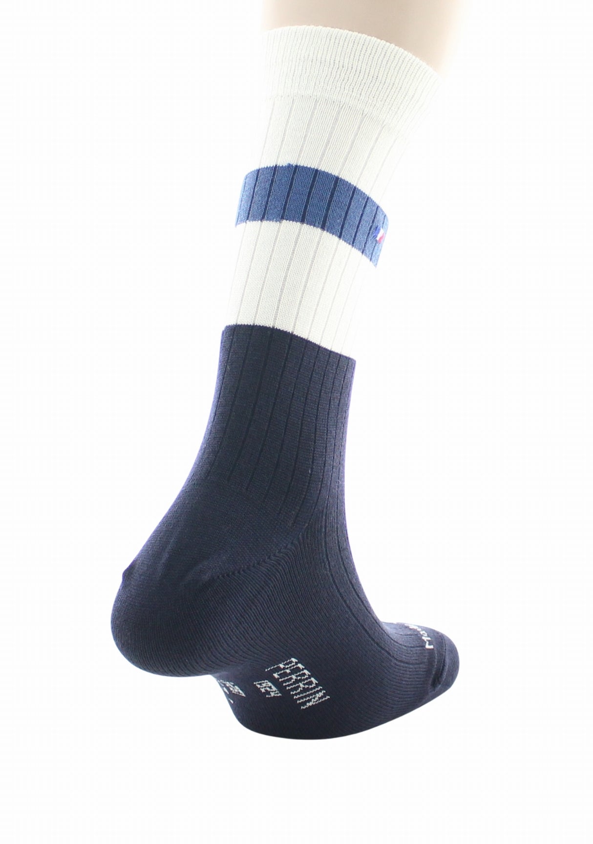 Chaussettes à côtes pour homme en laine Perrin Marine MARINE