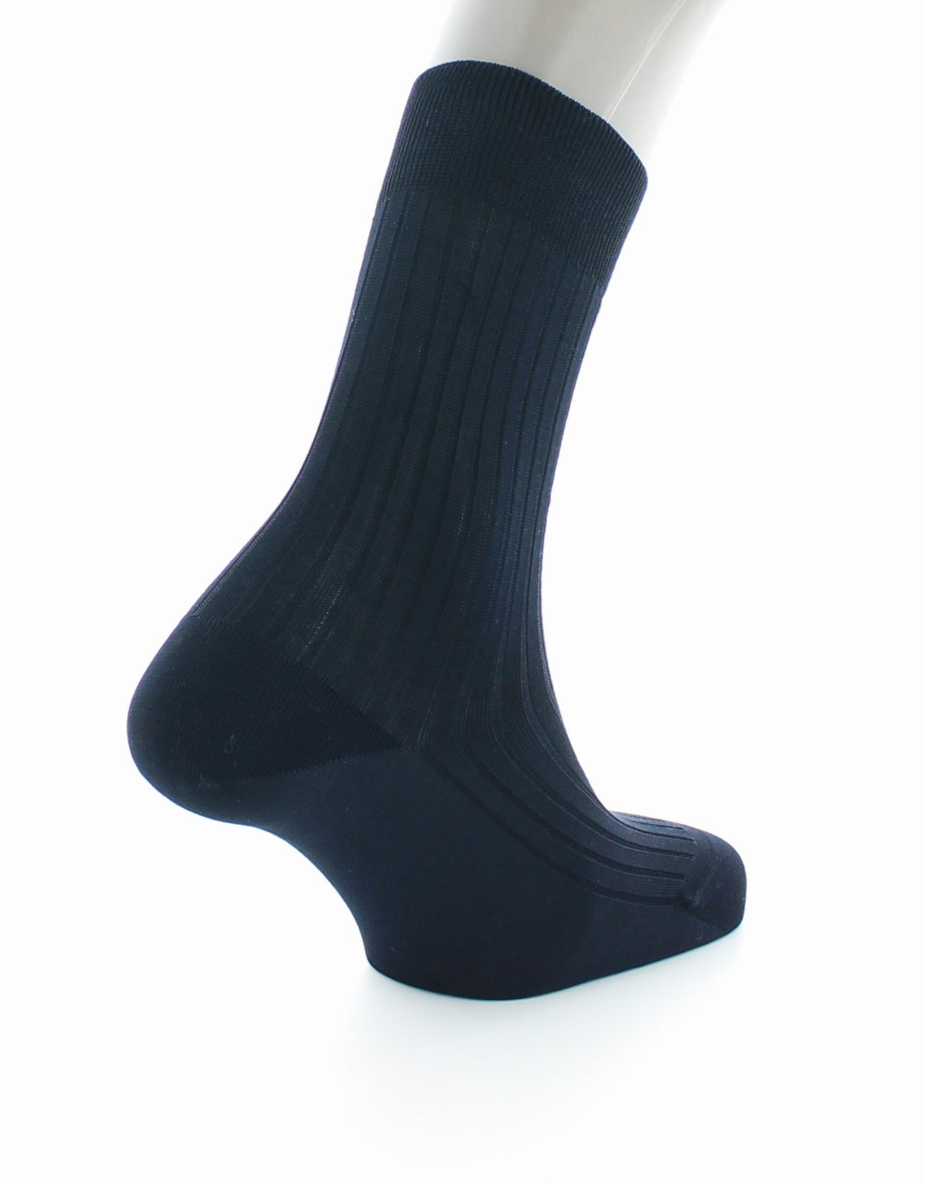 Chaussettes à côtes Pur coton fil d'Écosse supérieur MARINE