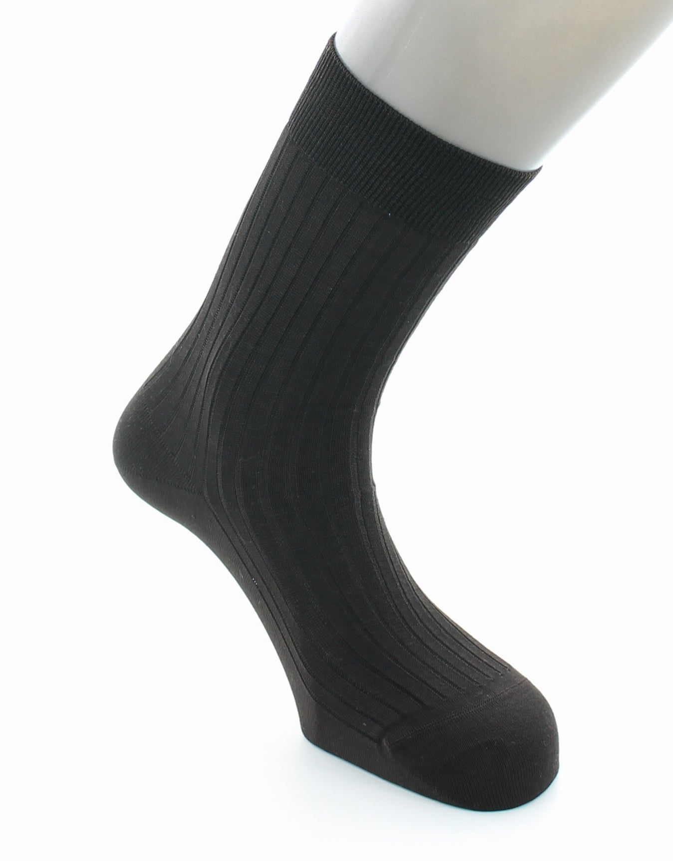 Chaussettes à côtes Pur coton fil d'Écosse supérieur MARRON