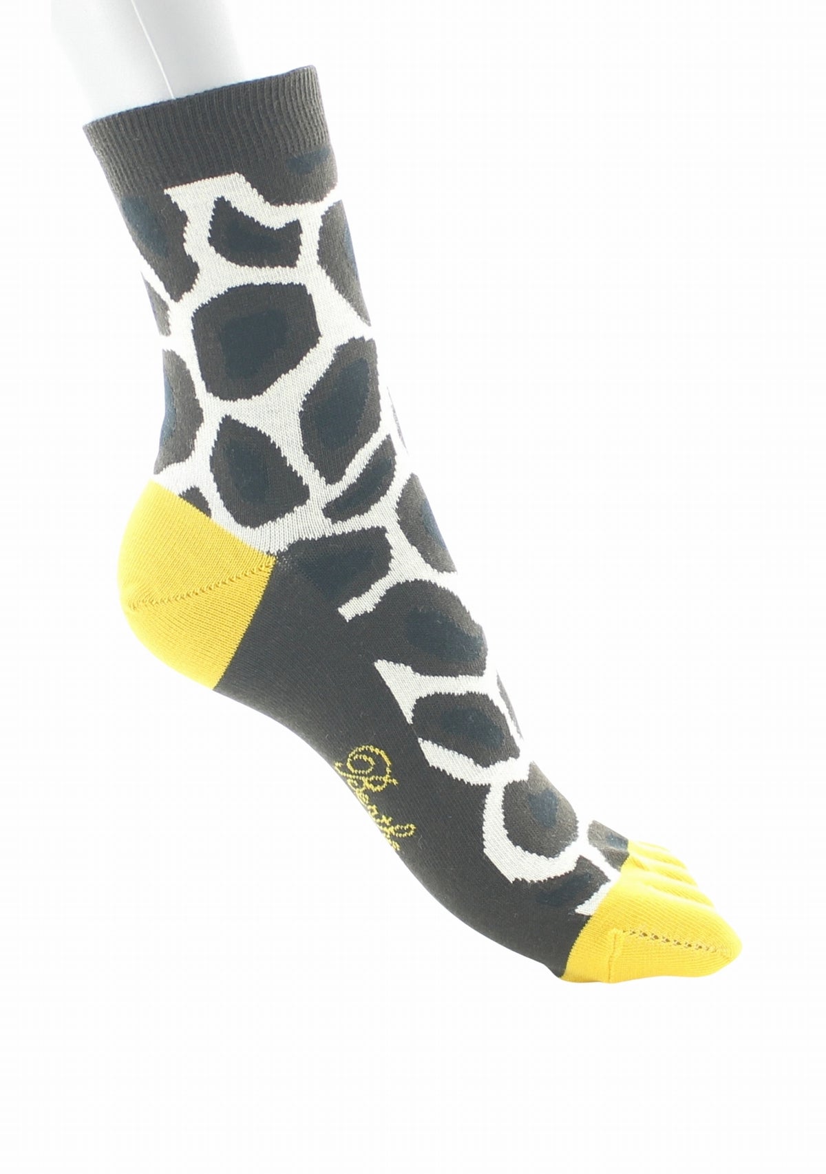 Chaussettes à orteils séparés mixtes Berthe Girafe MARRON/ECRU
