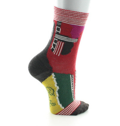 Chaussettes bébé Cubisme en laine peignée Rouge ROUGE