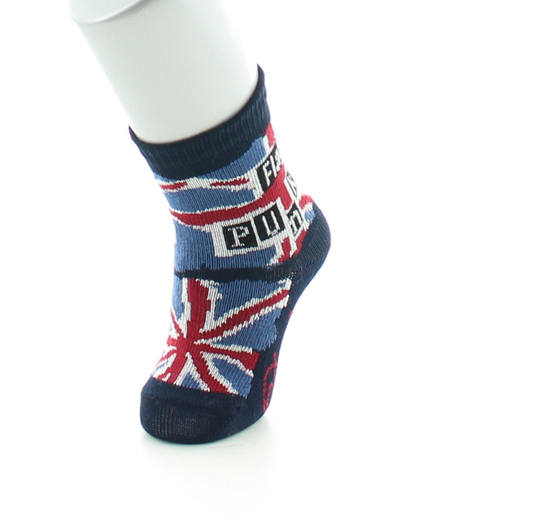 Chaussettes bébé fil d'Ecosse flag punk BLEU MARINE