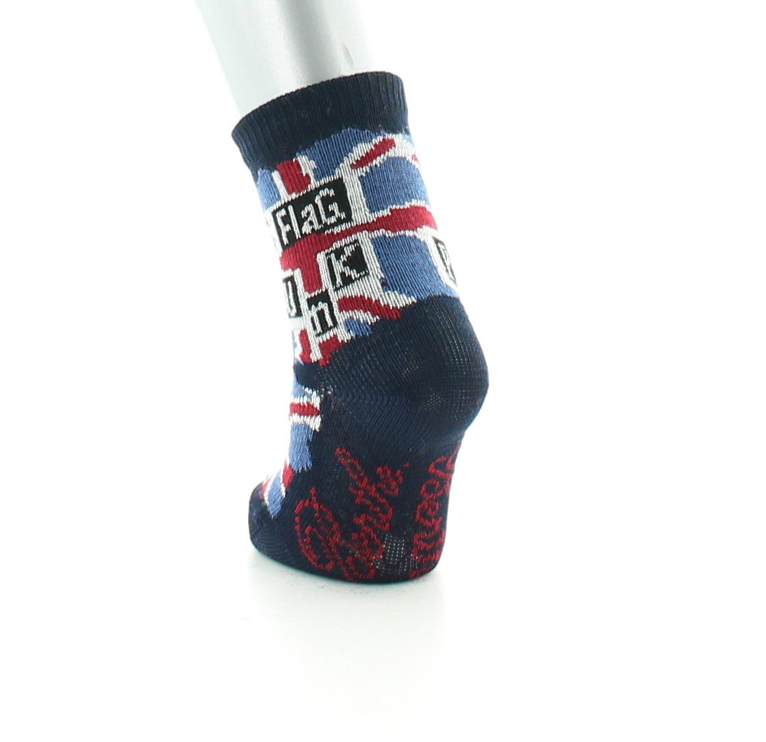 Chaussettes bébé fil d'Ecosse flag punk BLEU MARINE