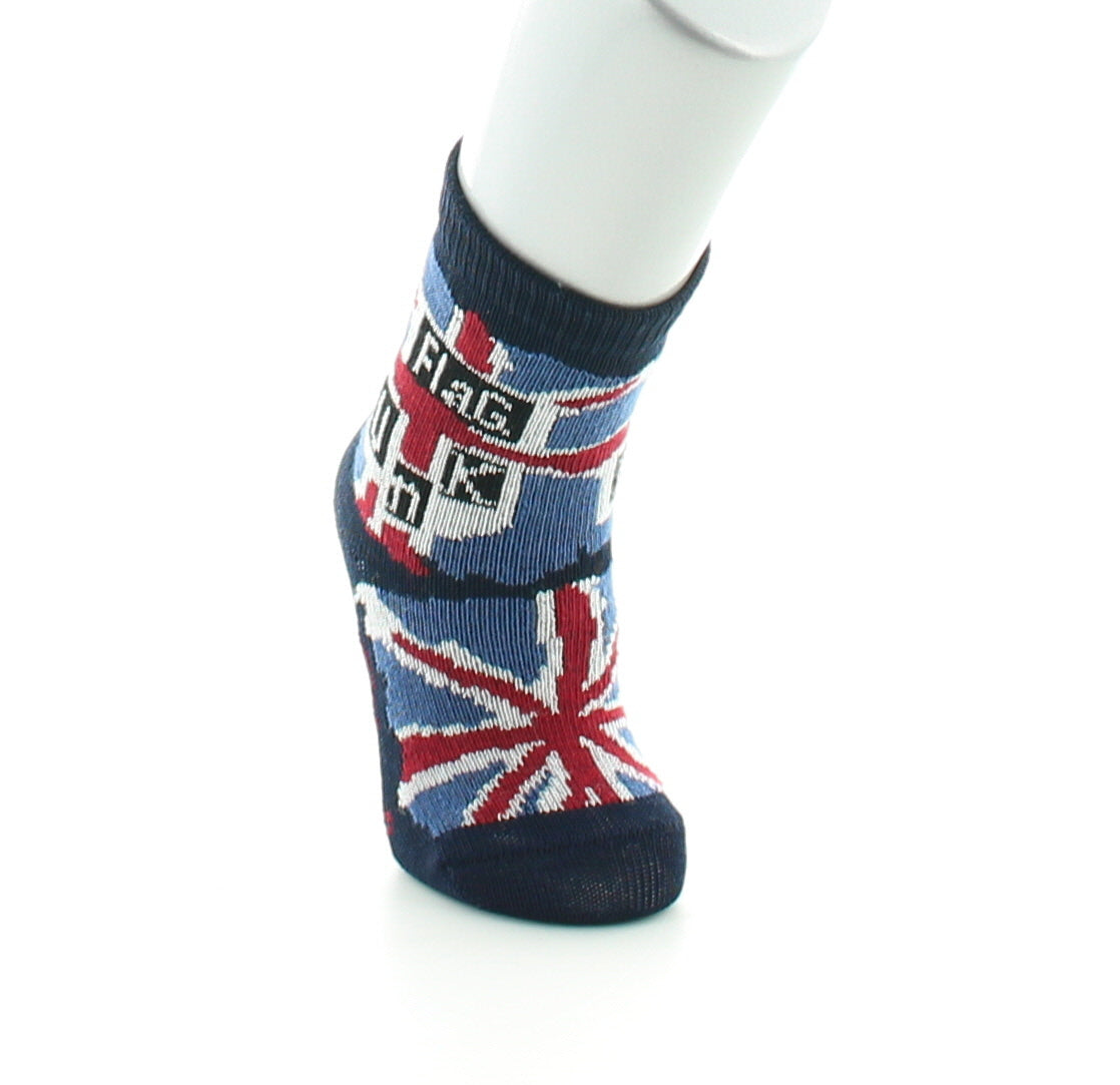 Chaussettes bébé fil d'Ecosse flag punk BLEU MARINE