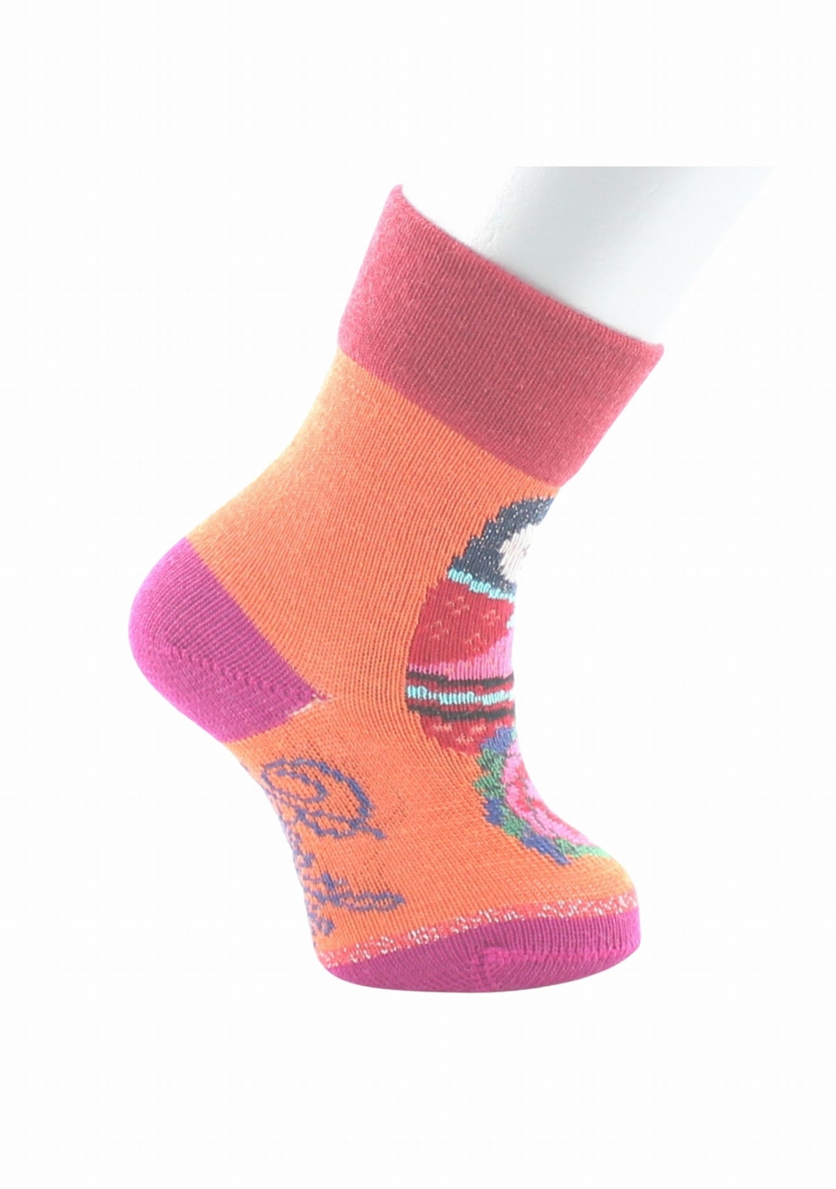 Chaussettes bébé laine mérinos Poupée Russe - Berthe Aux Grands Pieds ORANGE