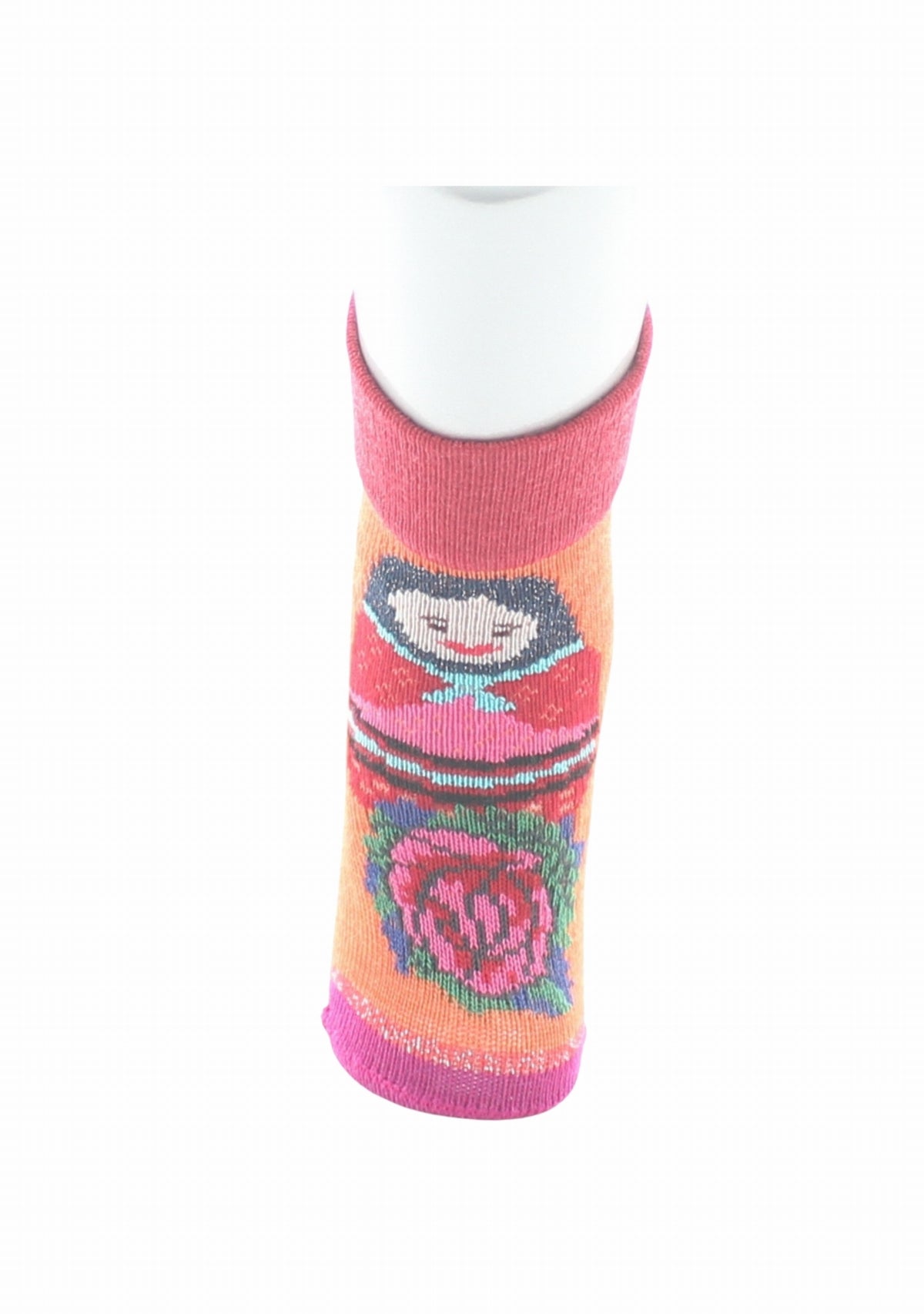 Chaussettes bébé laine mérinos Poupée Russe - Berthe Aux Grands Pieds ORANGE