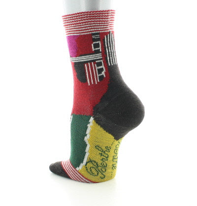 Chaussettes bébé laine peignée cubisme ROUGE