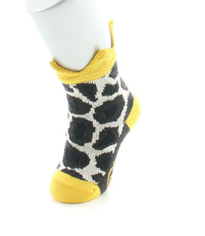 Chaussettes Bébé Tâches de Girafe et Couronne MARRON/ECRU