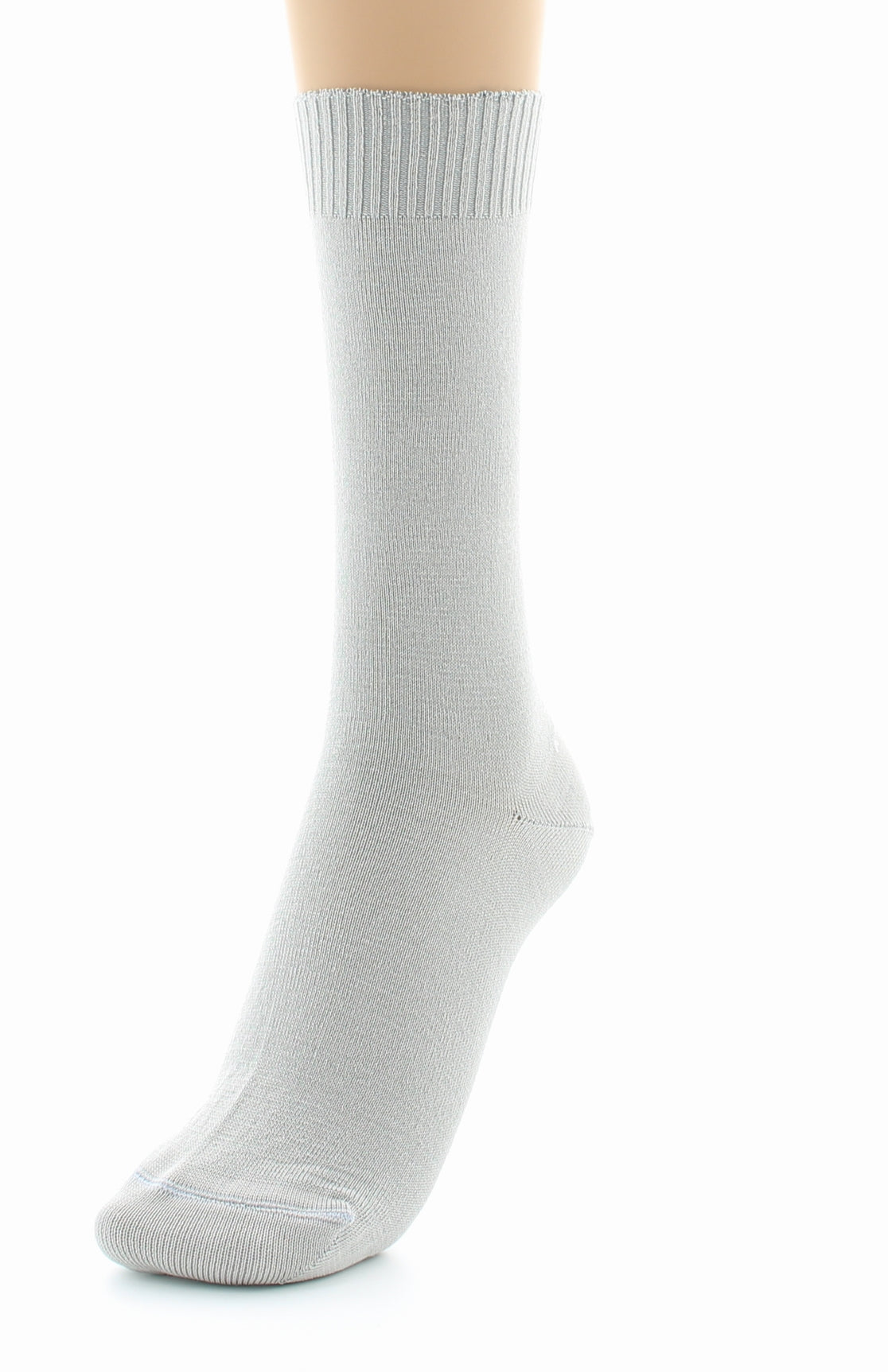 Chaussettes confort Fil d'écosse Maille unie Sans élastique GRIS CLAIR