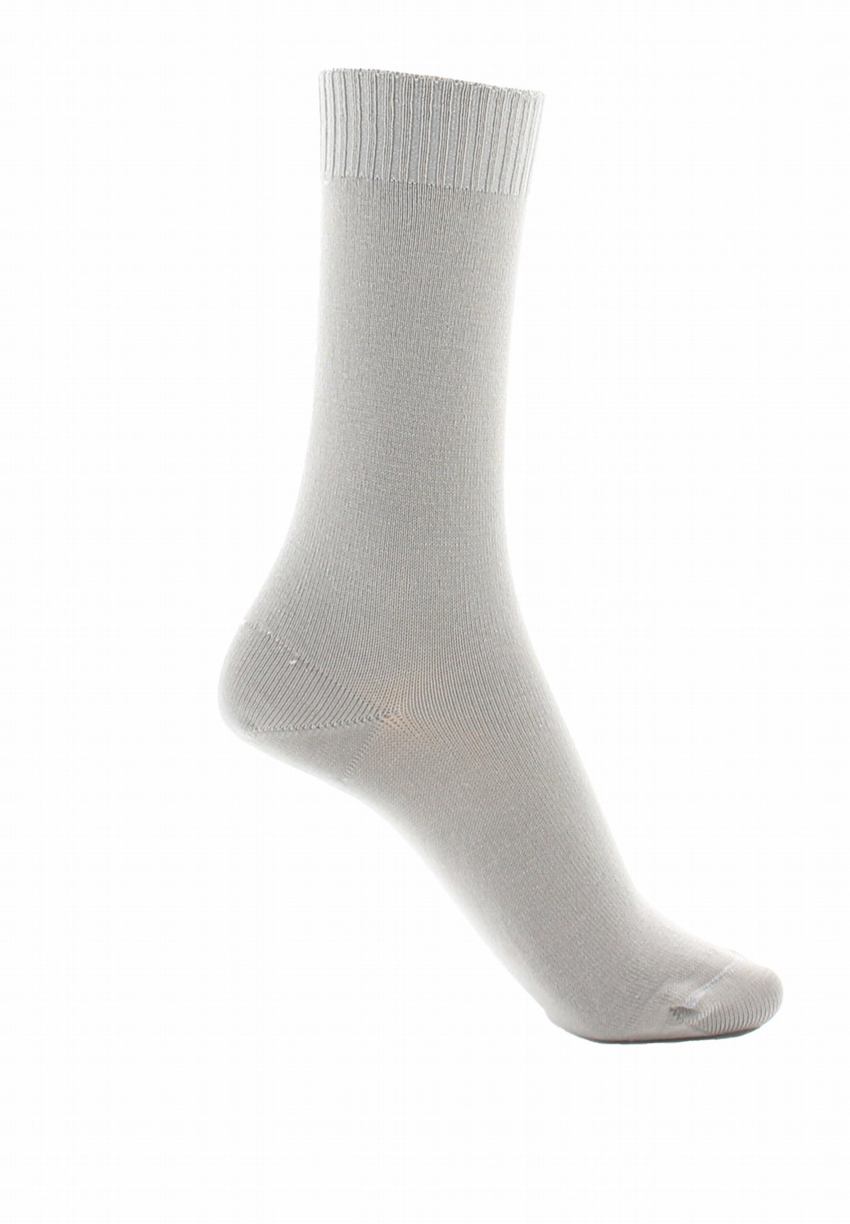 Chaussettes confort Fil d'écosse Maille unie Sans élastique GRIS CLAIR