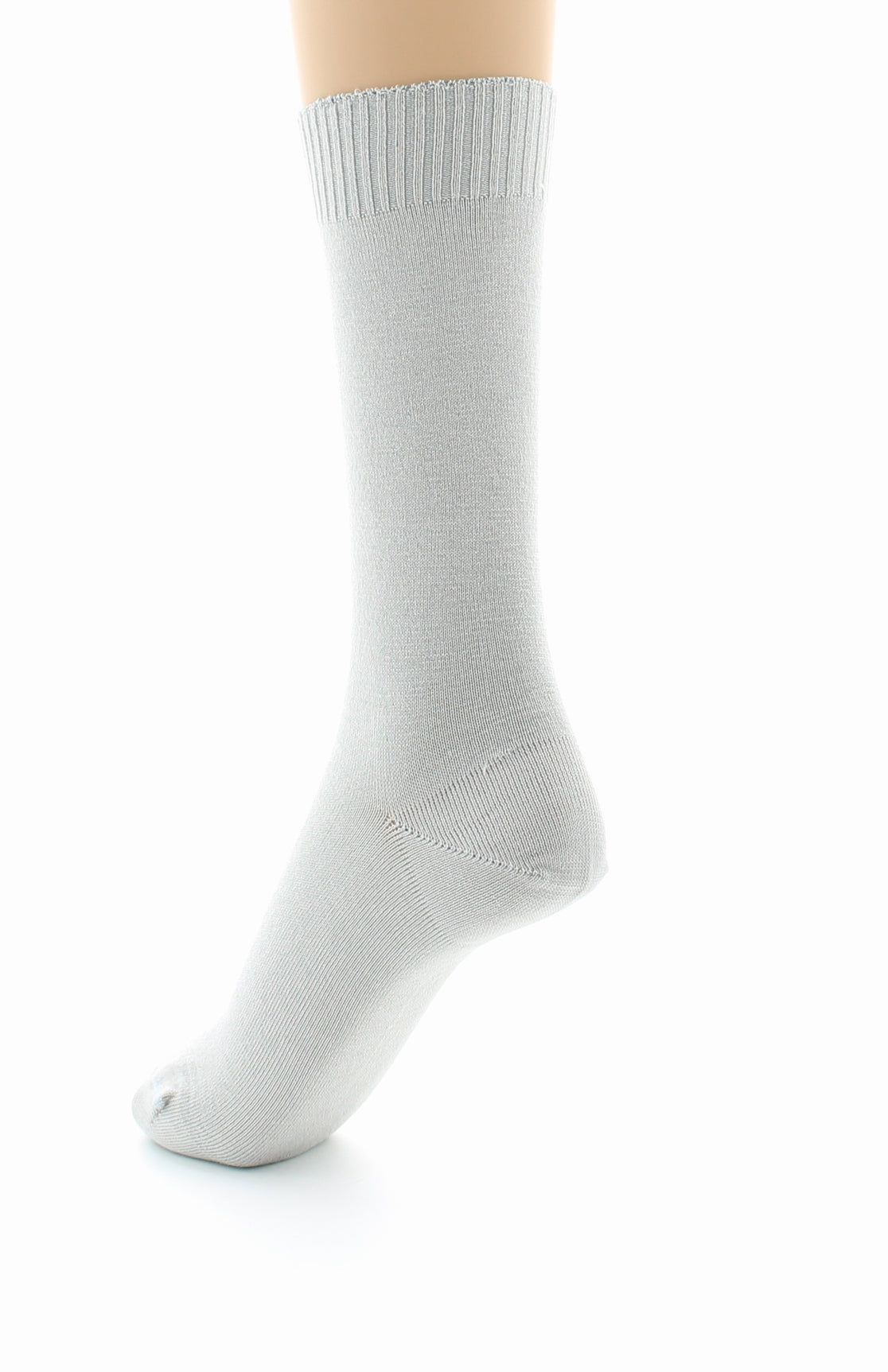 Chaussettes confort Fil d'écosse Maille unie Sans élastique GRIS CLAIR