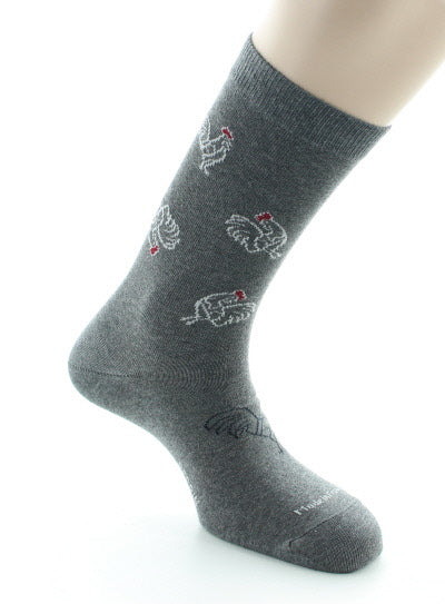 Chaussettes Coq Coton Peigné GRIS