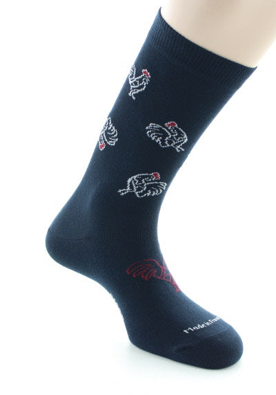 Chaussettes Coq Coton Peigné MARINE