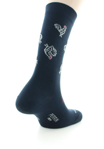 Chaussettes Coq Coton Peigné MARINE