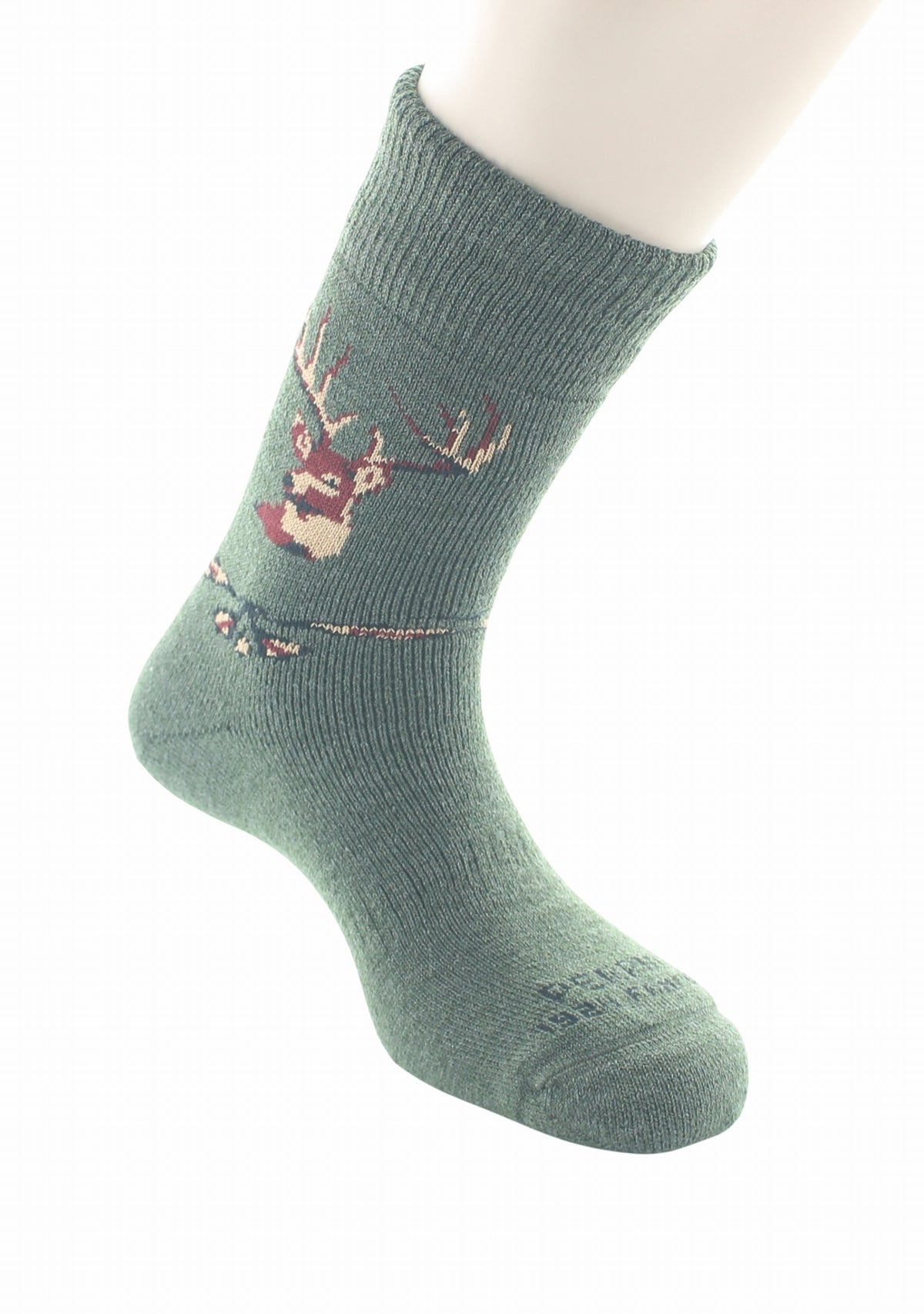 Chaussettes courtes de chasse en laine Cerf Kaki - Perrin KAKI/CERF