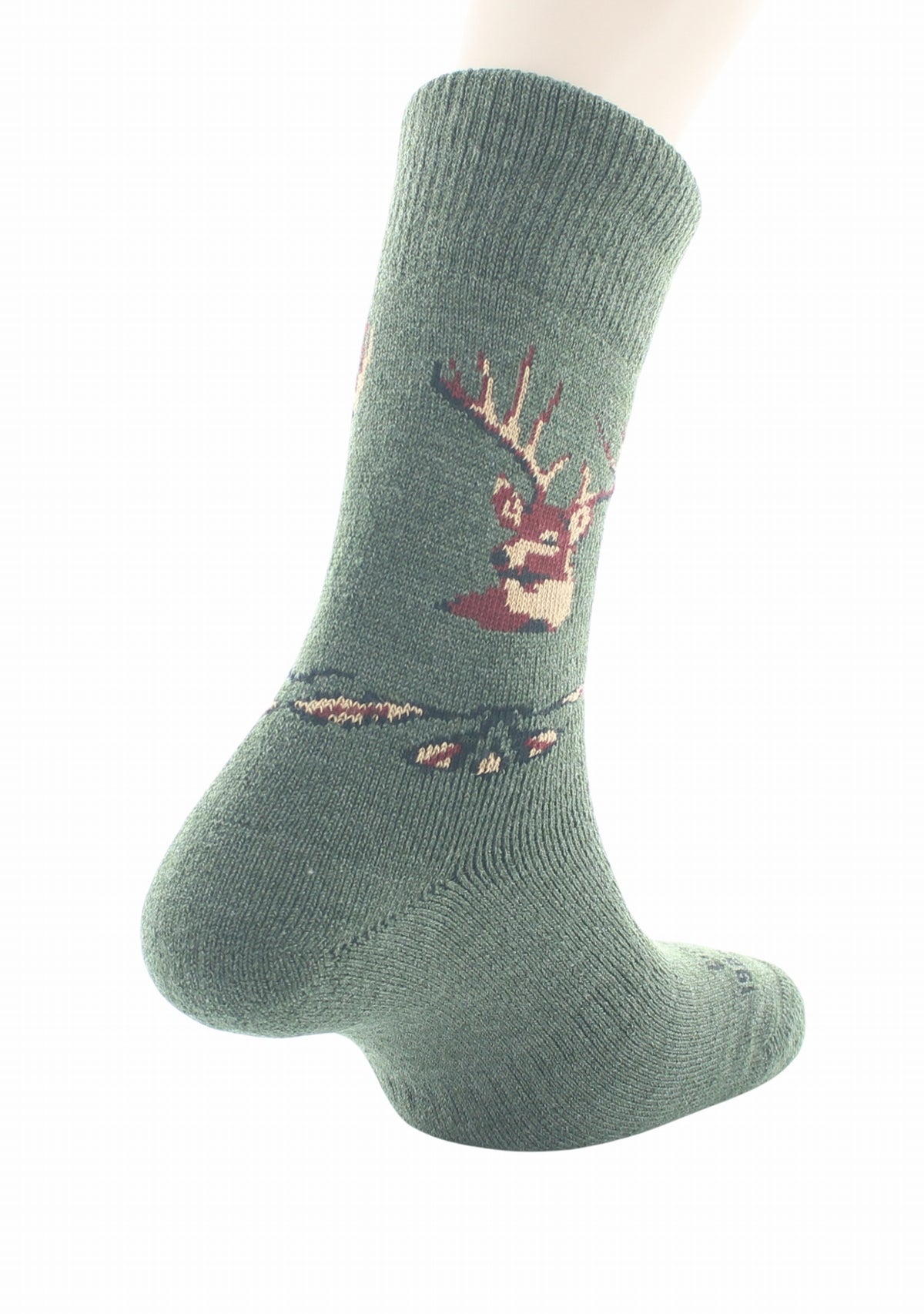 Chaussettes courtes de chasse en laine Cerf Kaki - Perrin KAKI/CERF