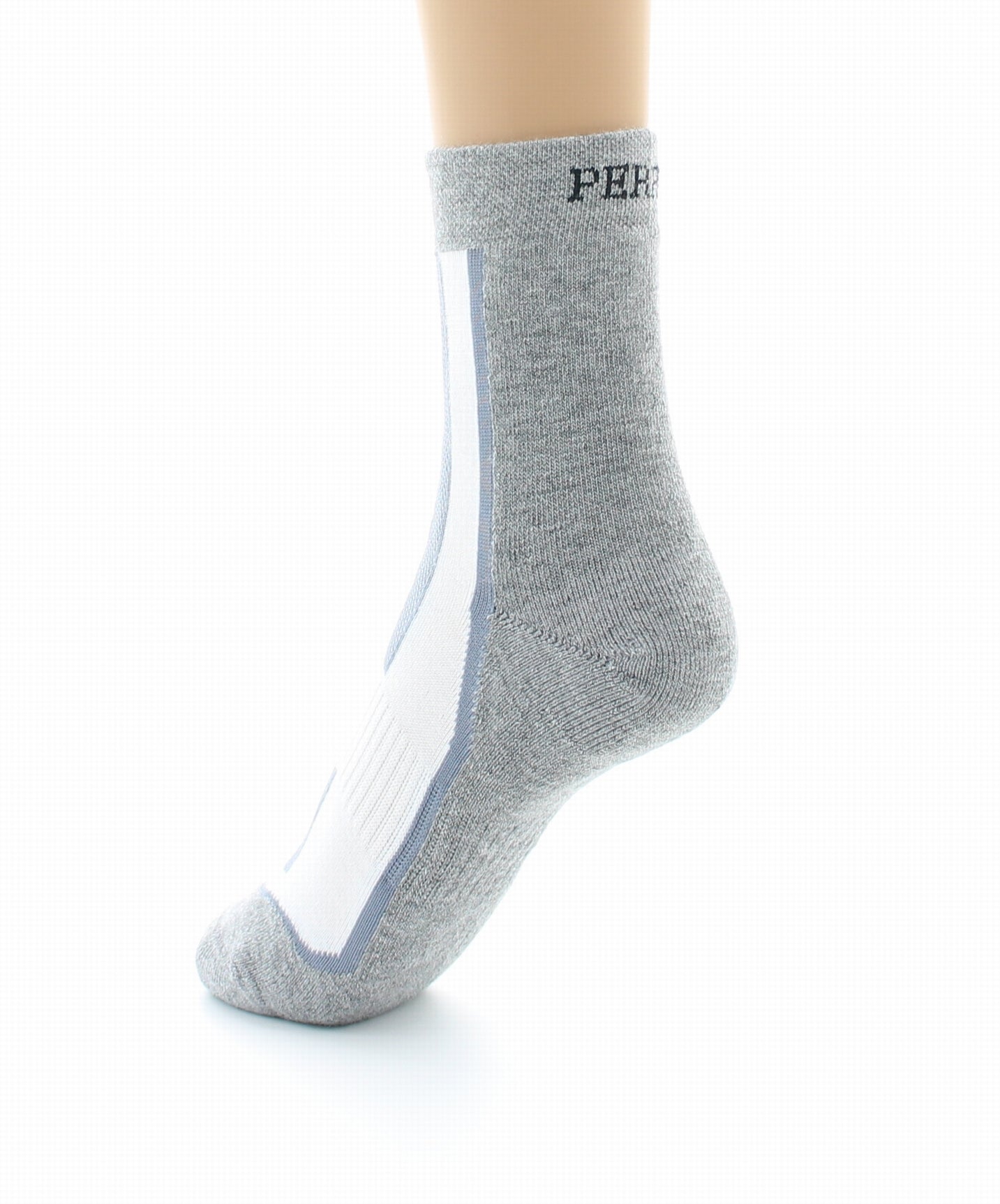 Chaussettes courtes de sport en Coolmax BLANC-GRIS