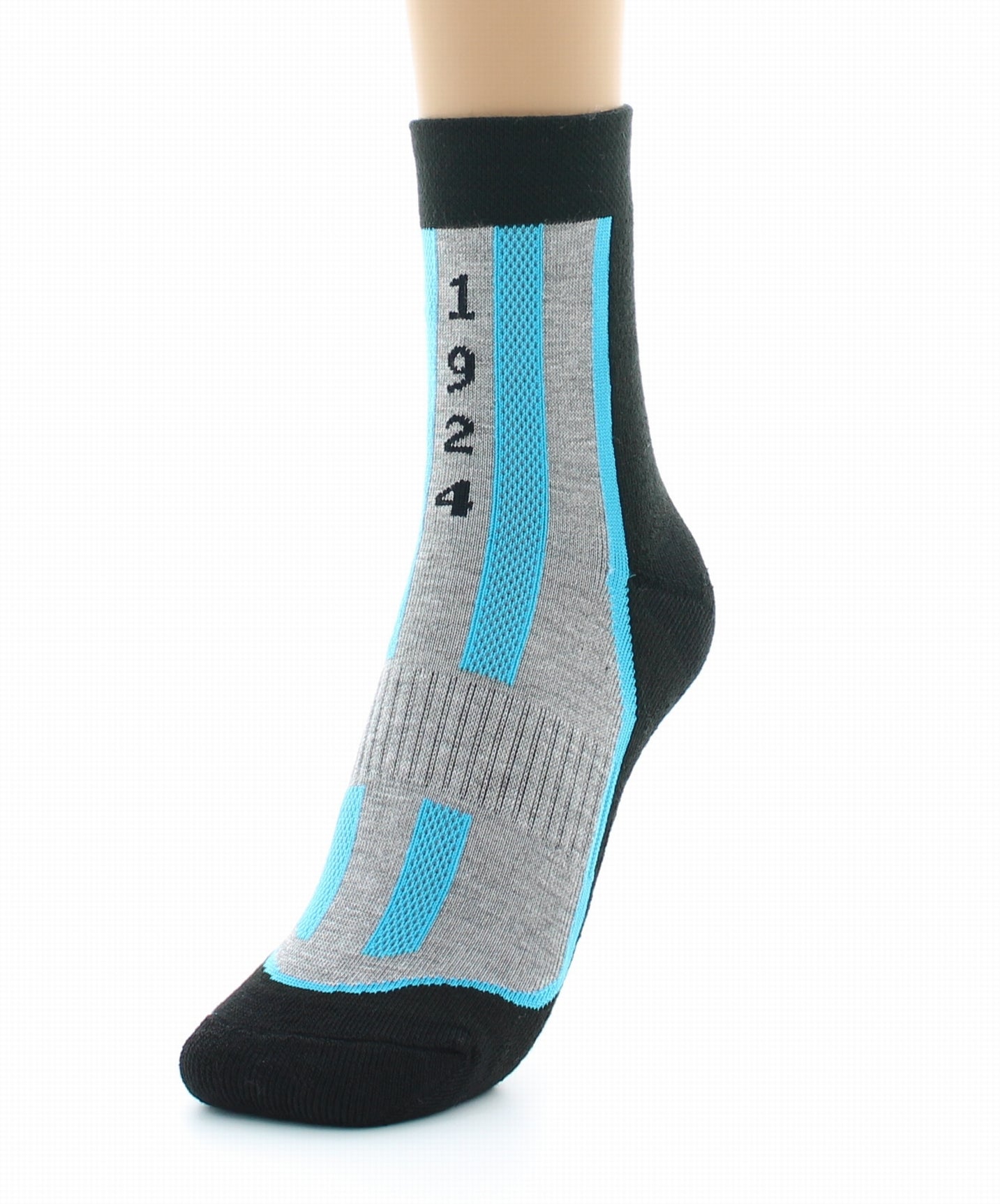 Chaussettes courtes de sport en Coolmax NOIR-BLEU