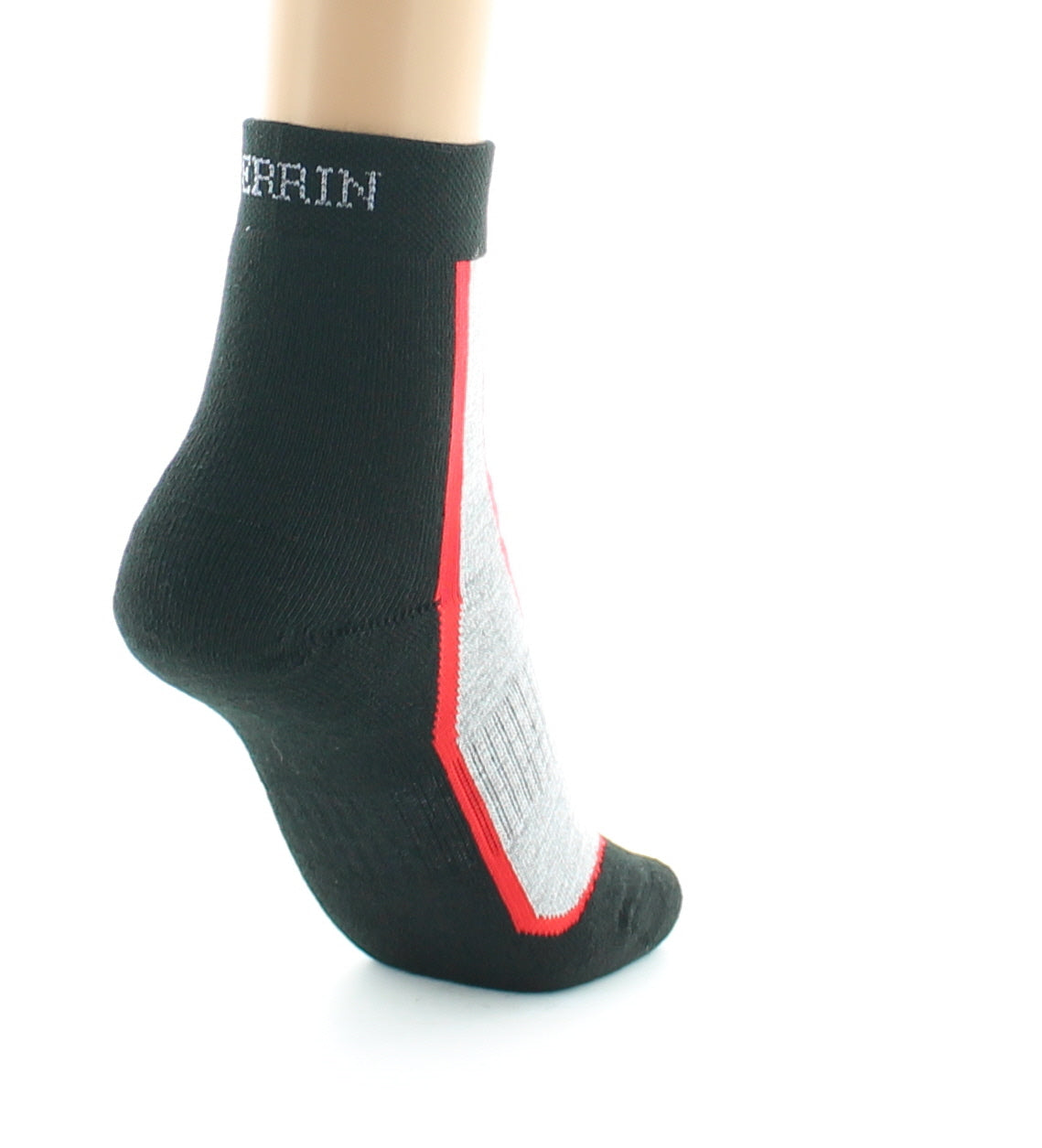 Chaussettes courtes de sport mixtes en Coolmax NOIR-ROUGE