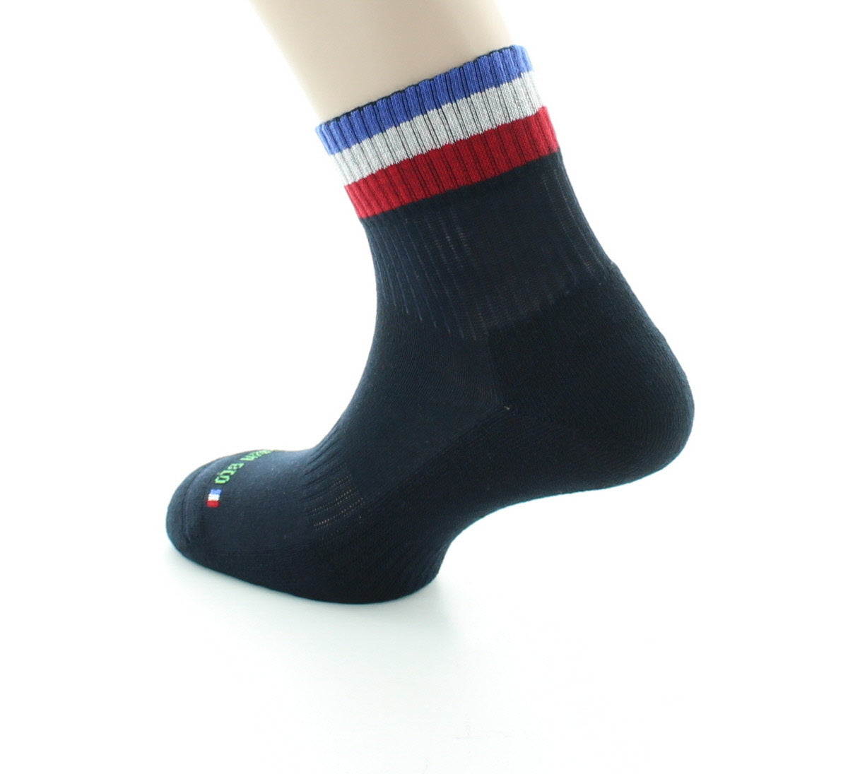 Chaussettes courtes de sport - pur coton bio MARINE