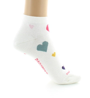 Chaussettes courtes fantaisie Coeurs - Ecru ECRU