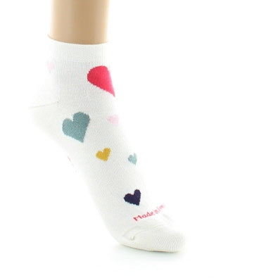 Chaussettes courtes fantaisie Coeurs - Ecru ECRU