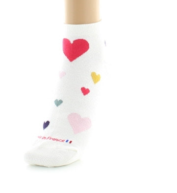 Chaussettes courtes fantaisie Coeurs - Ecru ECRU