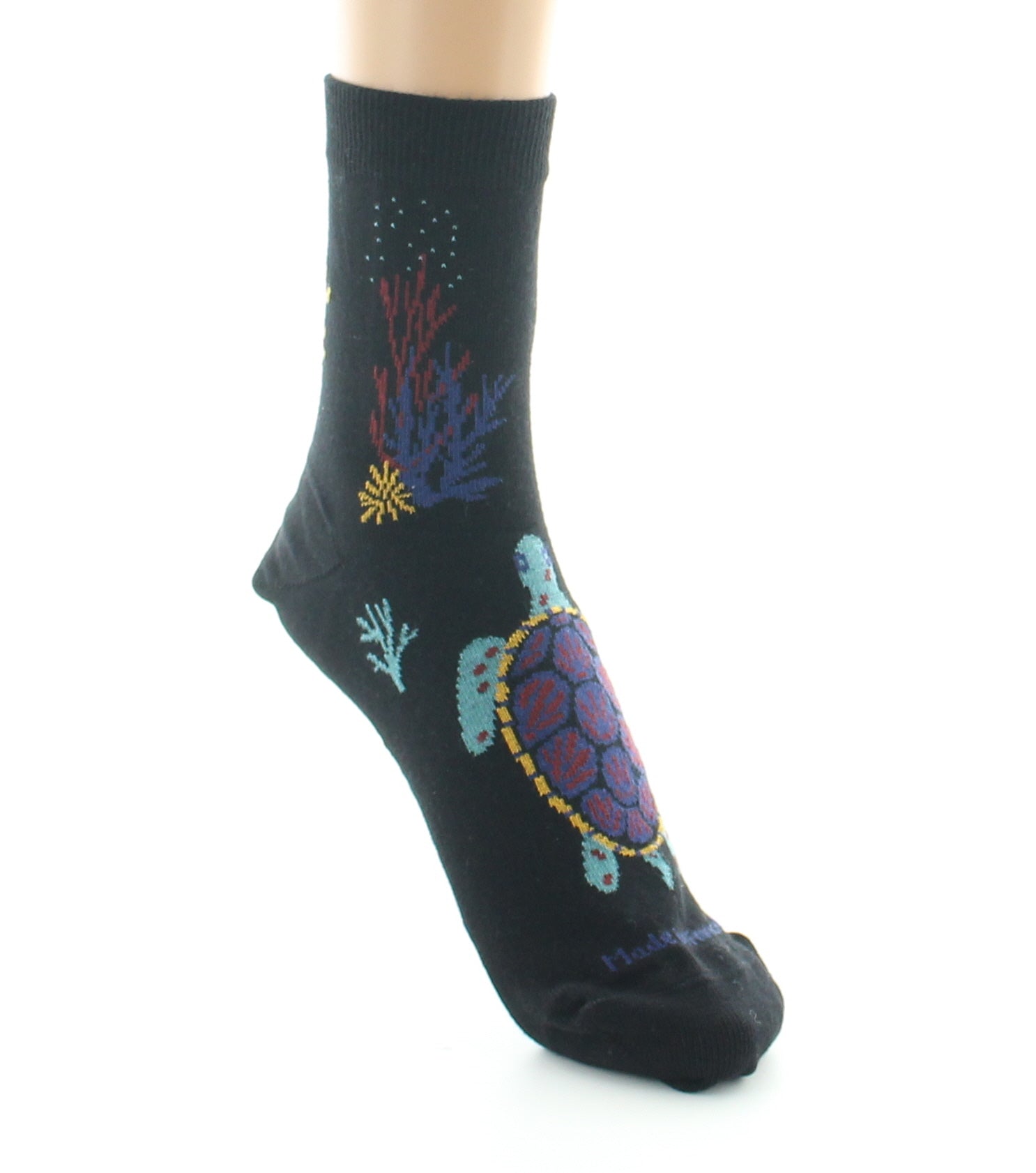 Chaussettes courtes femme coton tortue noir NOIR