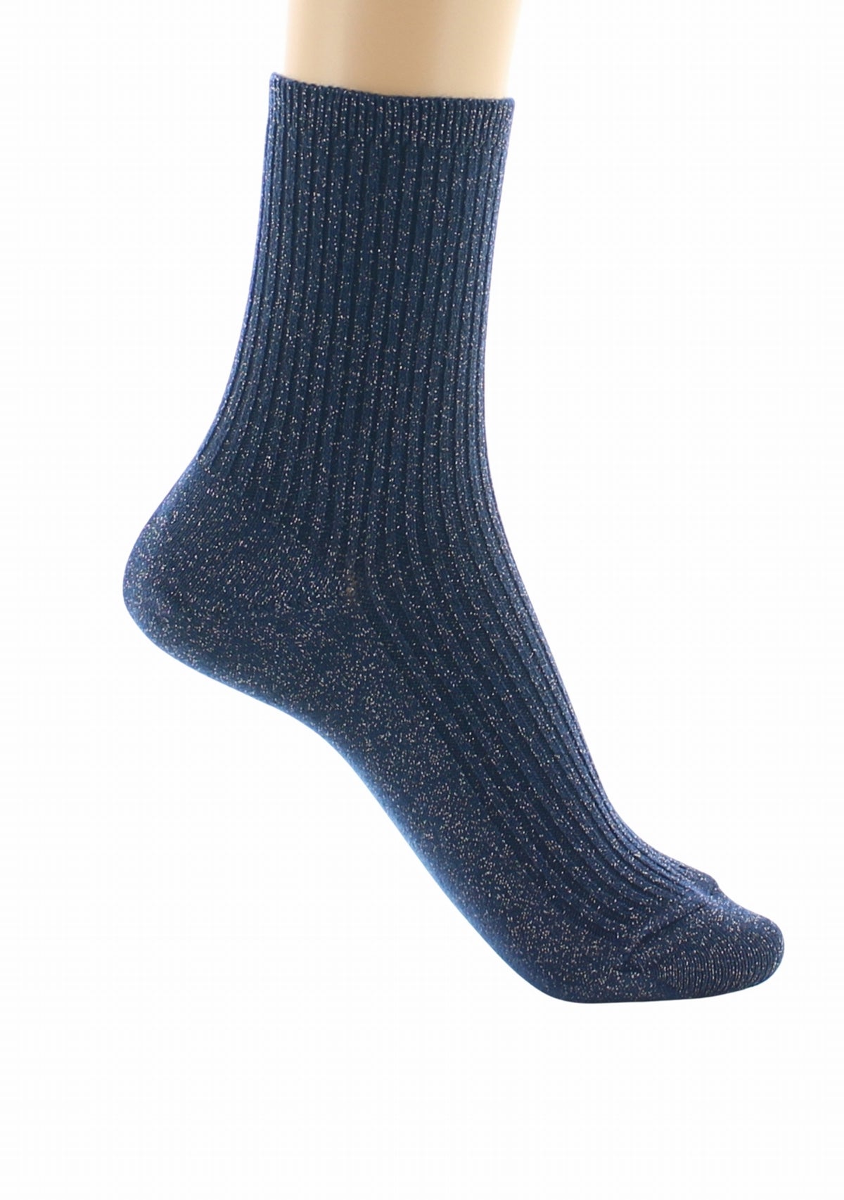 Chaussettes courtes femme en coton Argent - Perrin 1924 BLEU NUIT