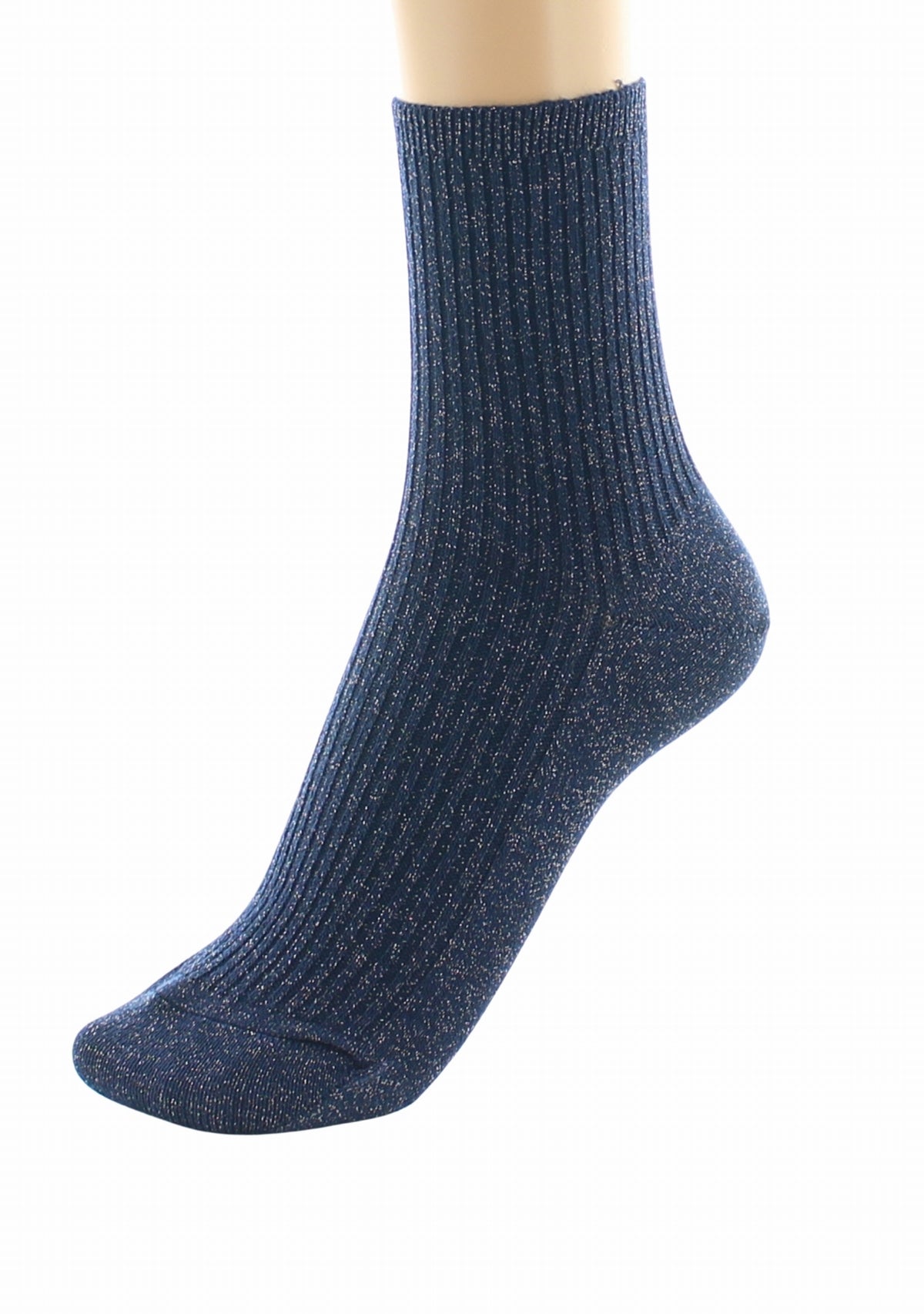 Chaussettes courtes femme en coton Argent - Perrin 1924 BLEU NUIT