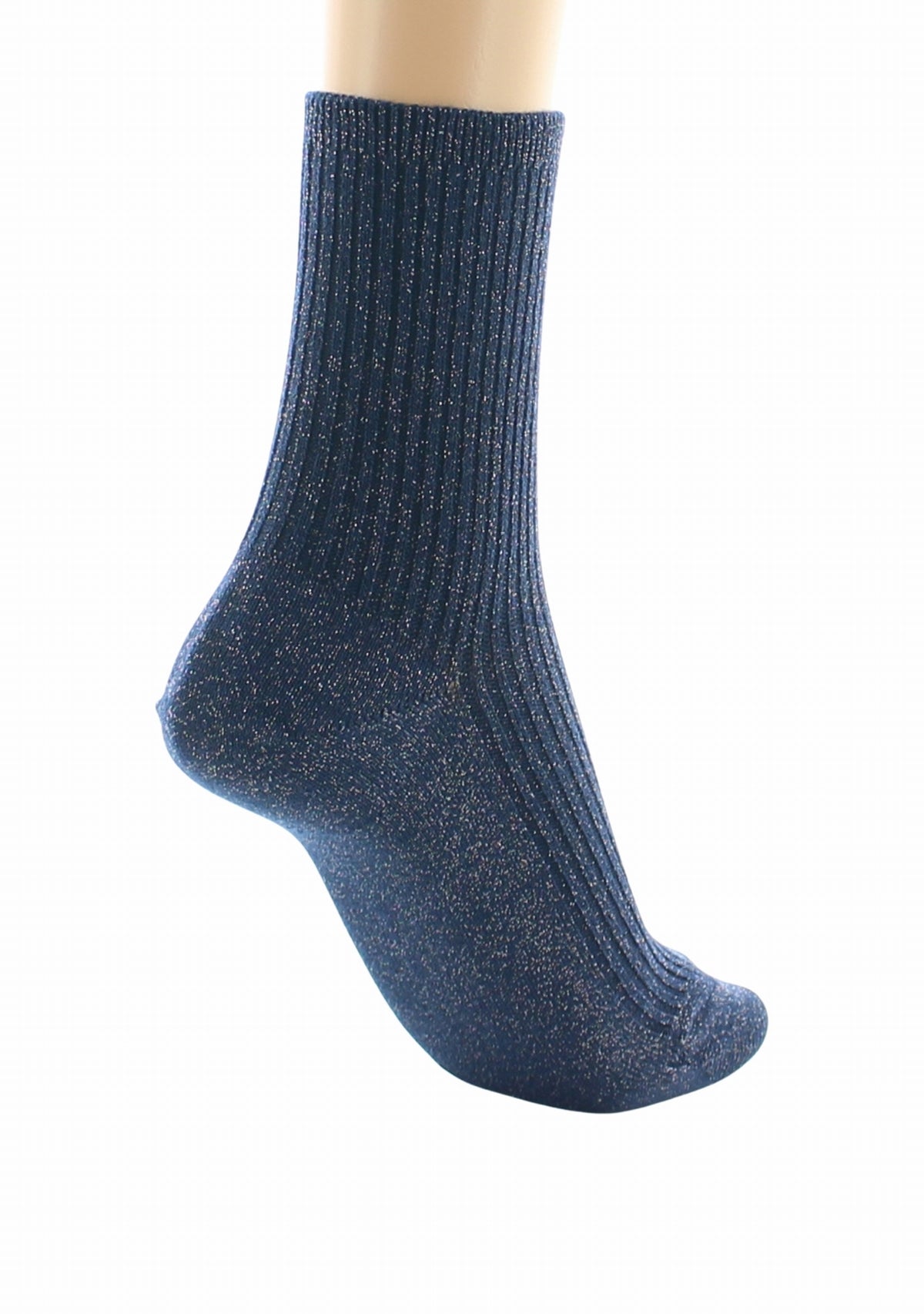 Chaussettes courtes femme en coton Argent - Perrin 1924 BLEU NUIT